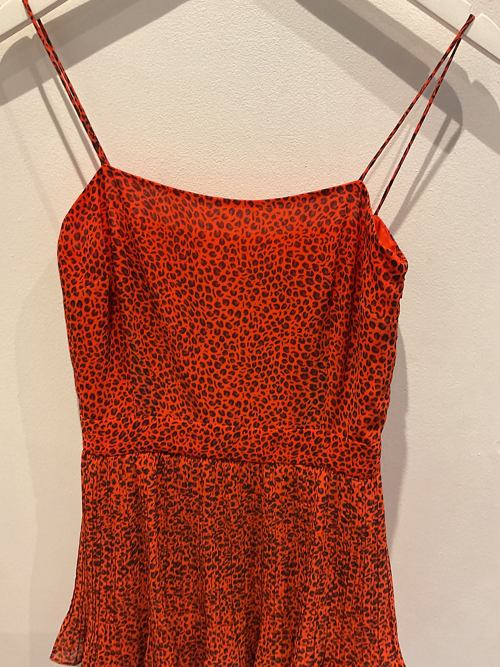 Thumbnail: Whistles orange/black animal print layered midi dress size 10
