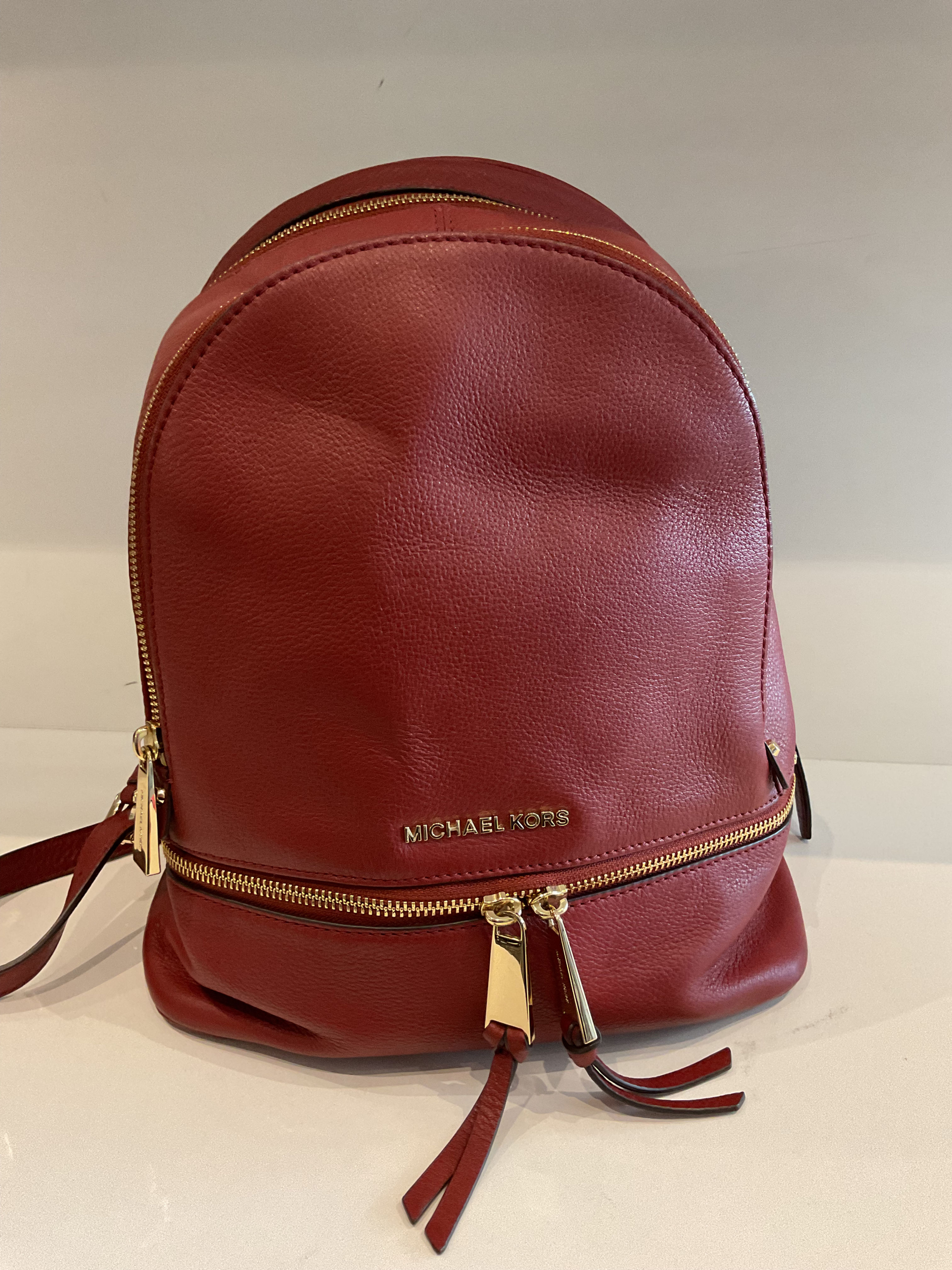 Michael Kors burgundy leather backpack