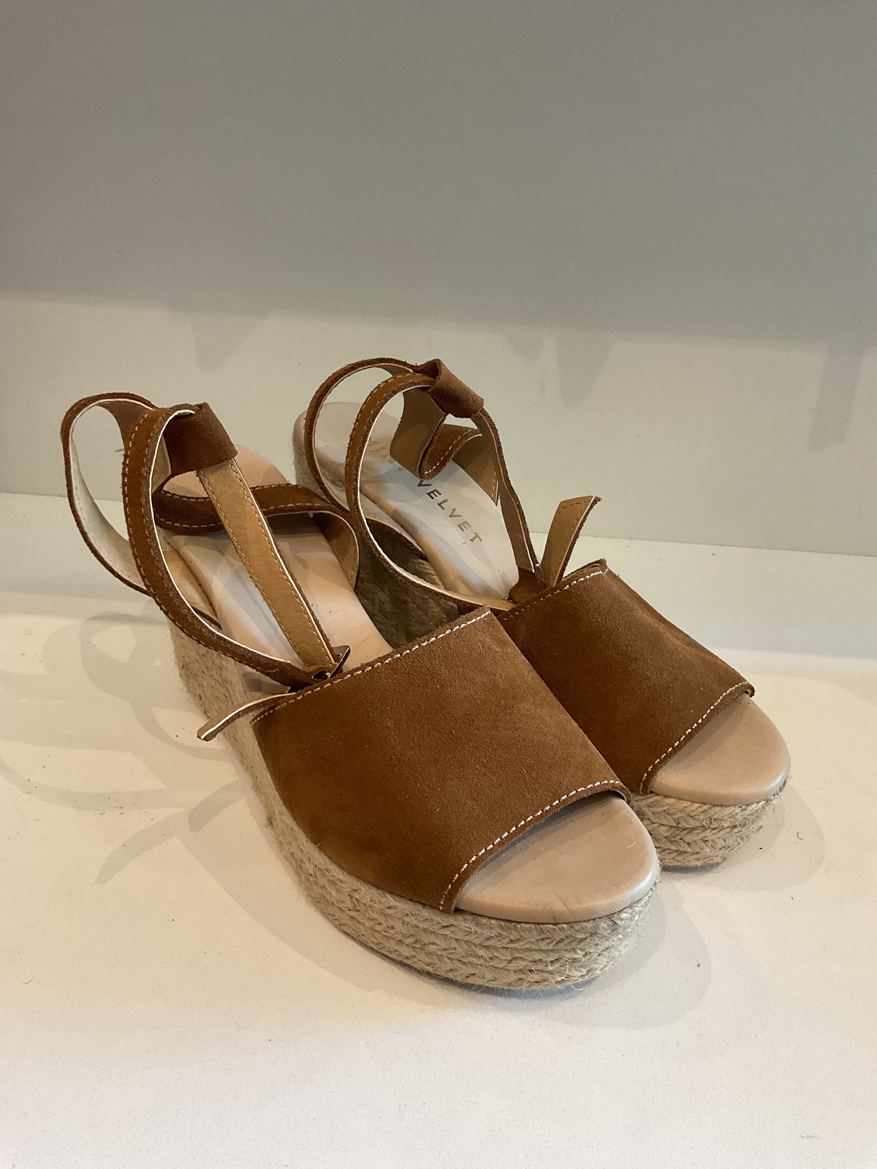 Mint velvet brown suede wedges size 4