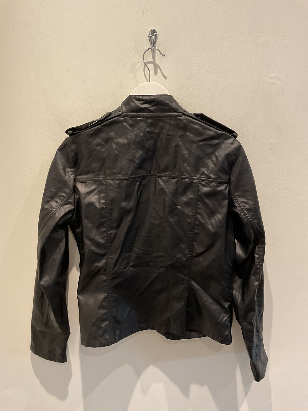 Thumbnail: Barbour black biker jacket size 12
