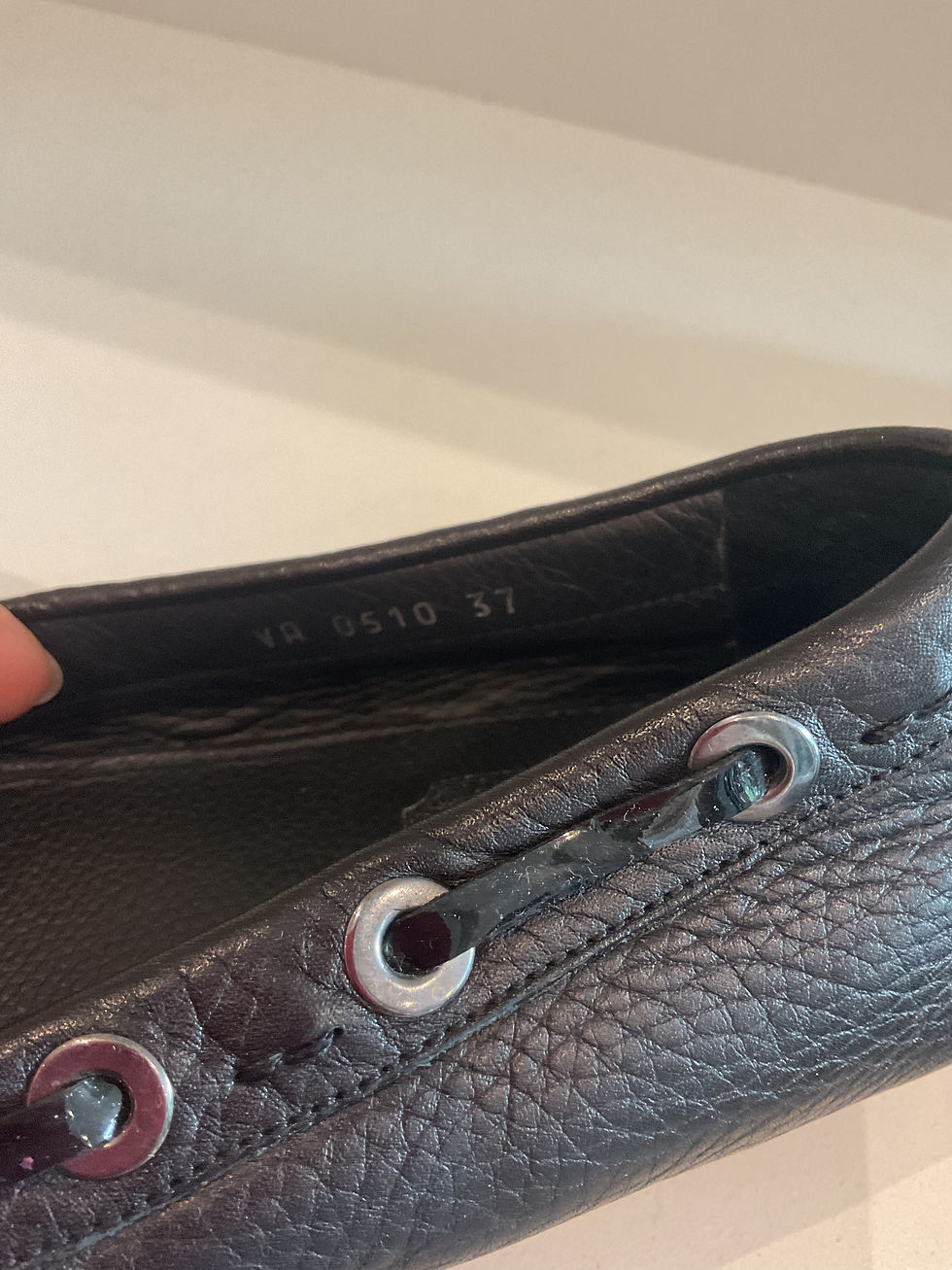 Thumbnail: Christian Dior black leather loafers size 4 (37)