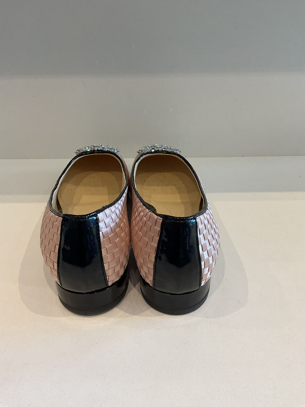 Thumbnail: Geox Respira pink woven satin ballet pumps size 5 (38)