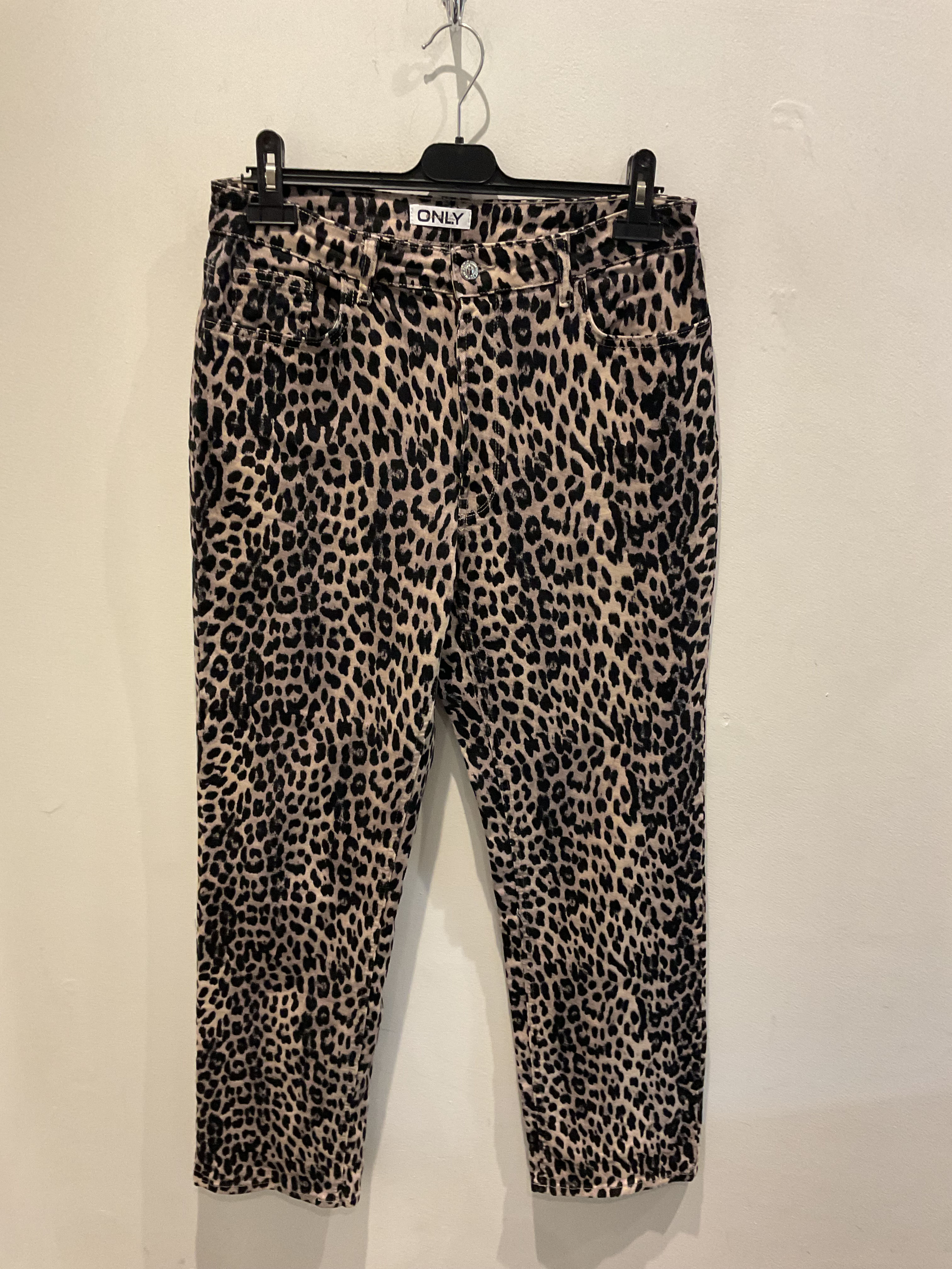 Only animal print straight leg jeans size 31” waist