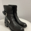 Thumbnail: Mint Velvet “Tammy” black leather biker boots size 4 (37)