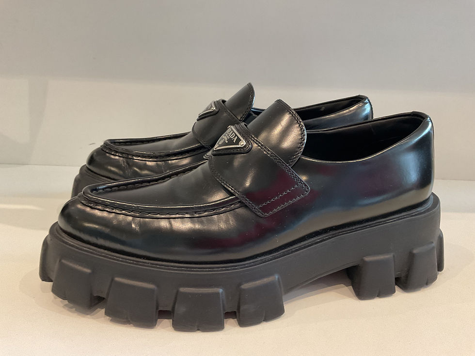 Thumbnail: Prada Monolith brushed leather chunky loafers size 7.5