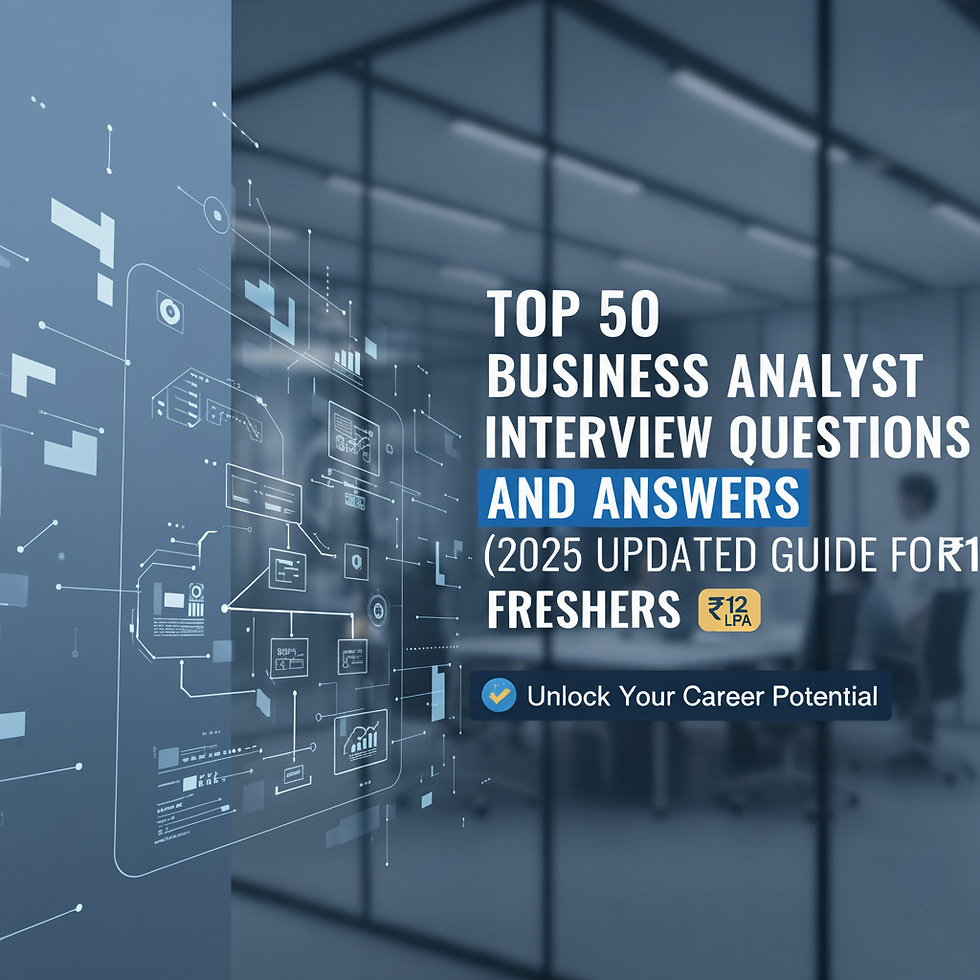 Top 50 Business Analyst Interview Questions and Answers (2025 Updated Guide for ₹12 LPA Freshers)