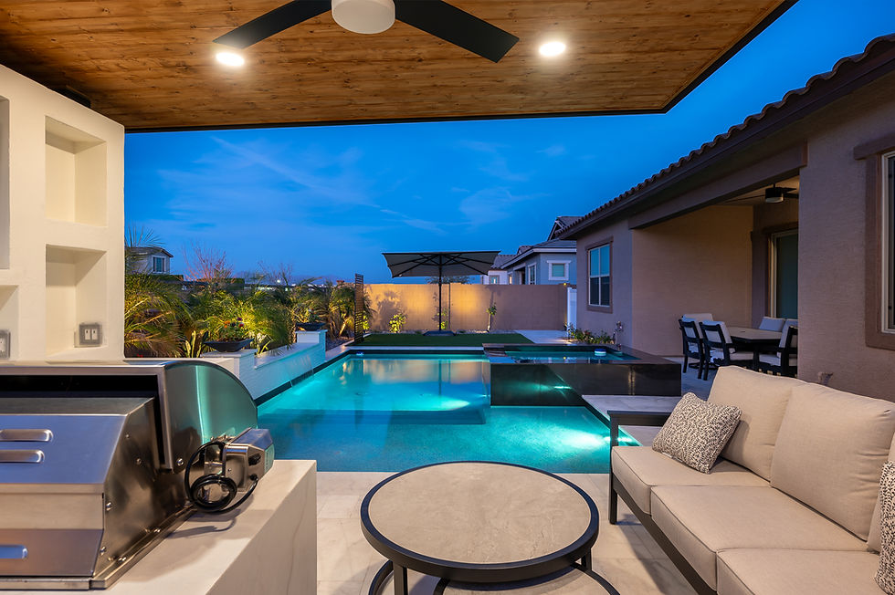 Scottsdale pool and landscape design with luxury outdoor living features
