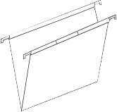 Cartellina sospesa. Interasse 33 cm.