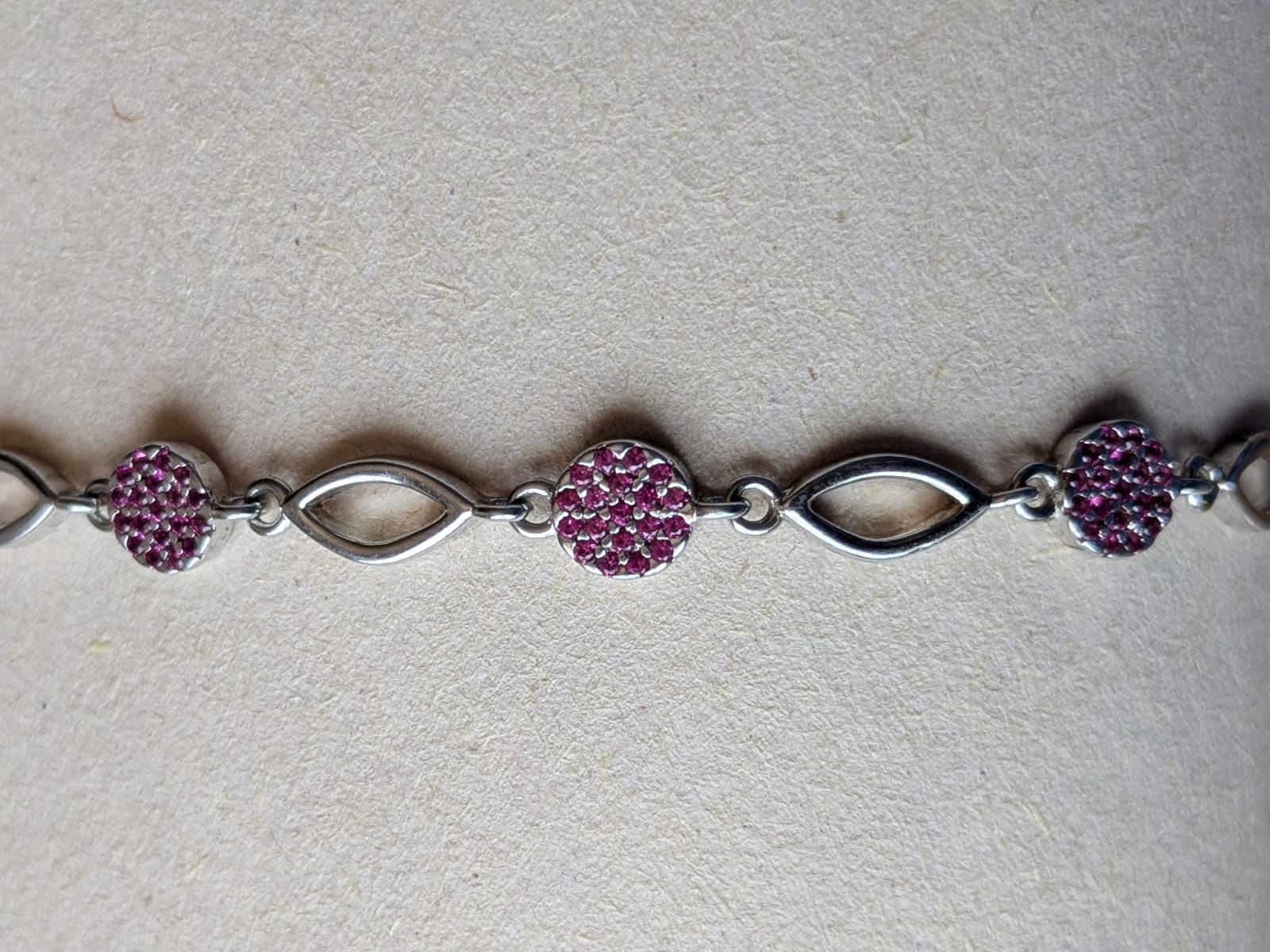 Pink Crystal Charm Bracelet