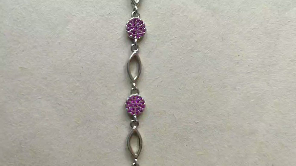 Thumbnail: Pink Crystal Charm Bracelet