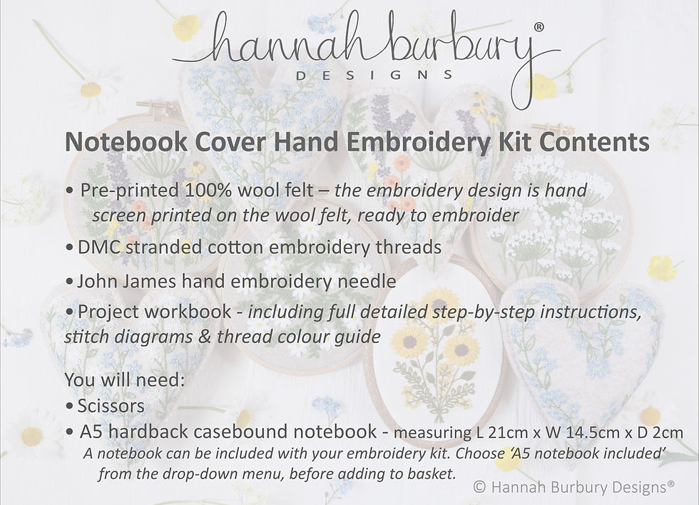 Thumbnail: Florence notebook cover hand embroidery kit