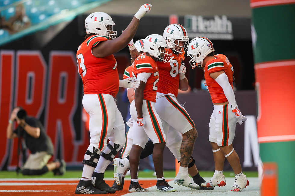 Miami Hurricanes players.