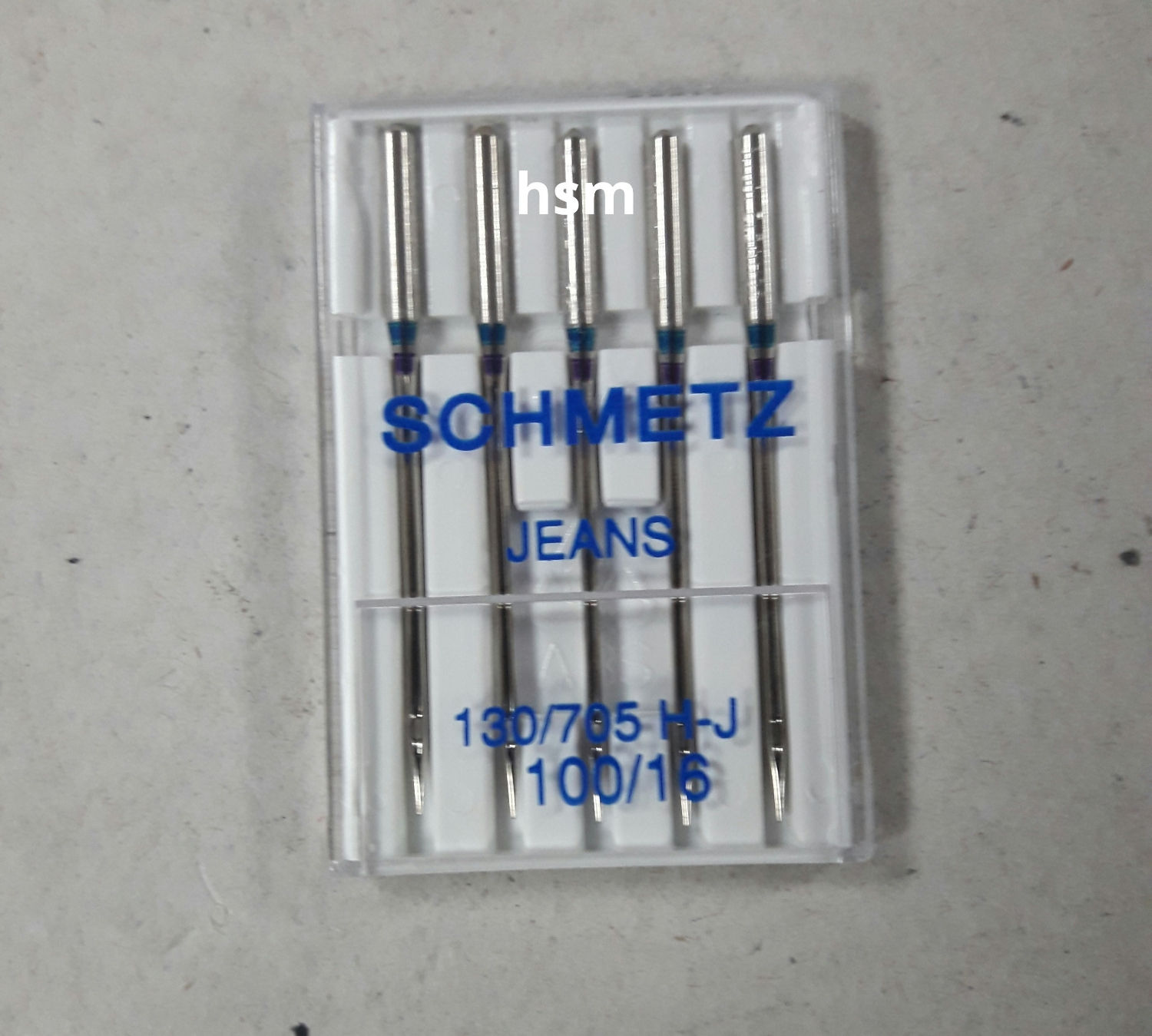 Needles:Jeans Schmetz Domestic Machine.130/705HJ/15x1/HAX1,100/16