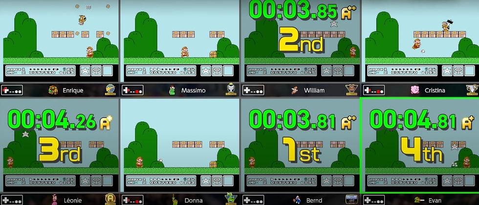 écran de résultats en mode multijoueur dans Nintendo World Championship NES Edition