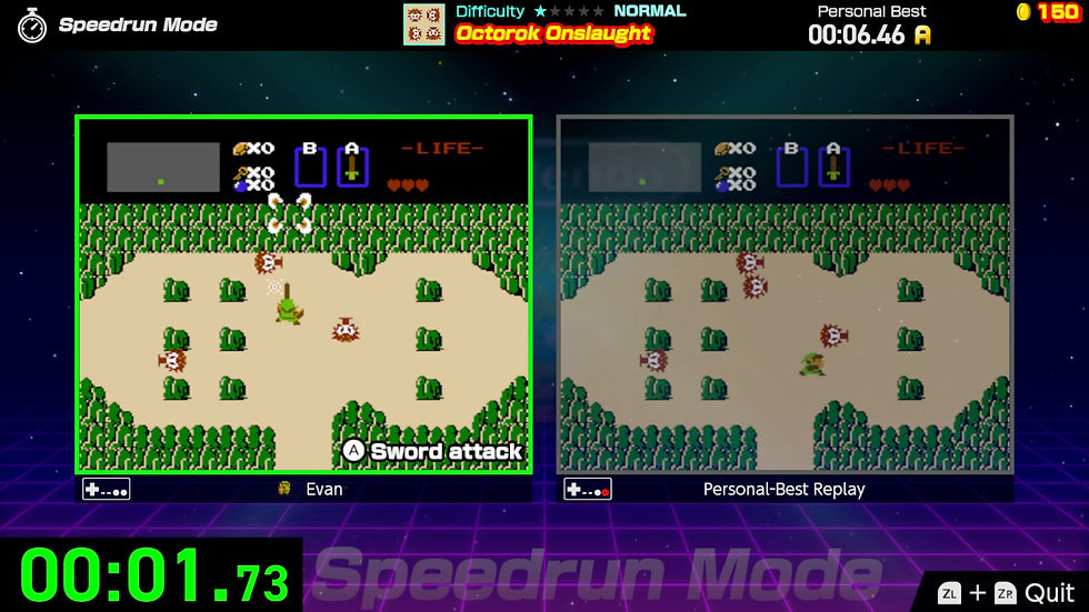 niveau de Zelda dans le mode speedrun de Nintendo World Championship NES Edition