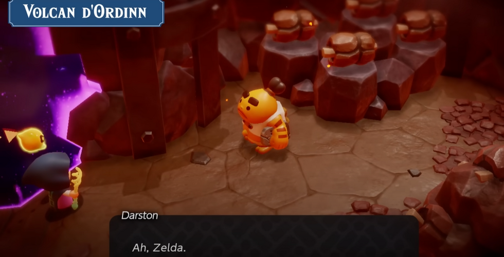 Un Goron dans le Volcan d'Ordinn issue du jeu Zelda Echoes of Wisdom