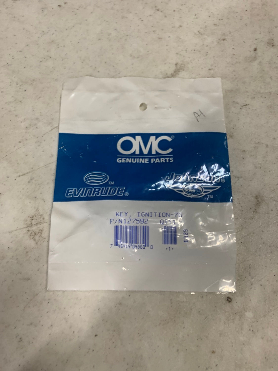 127592 OMC/Evinrude/Johnson Ignition Key