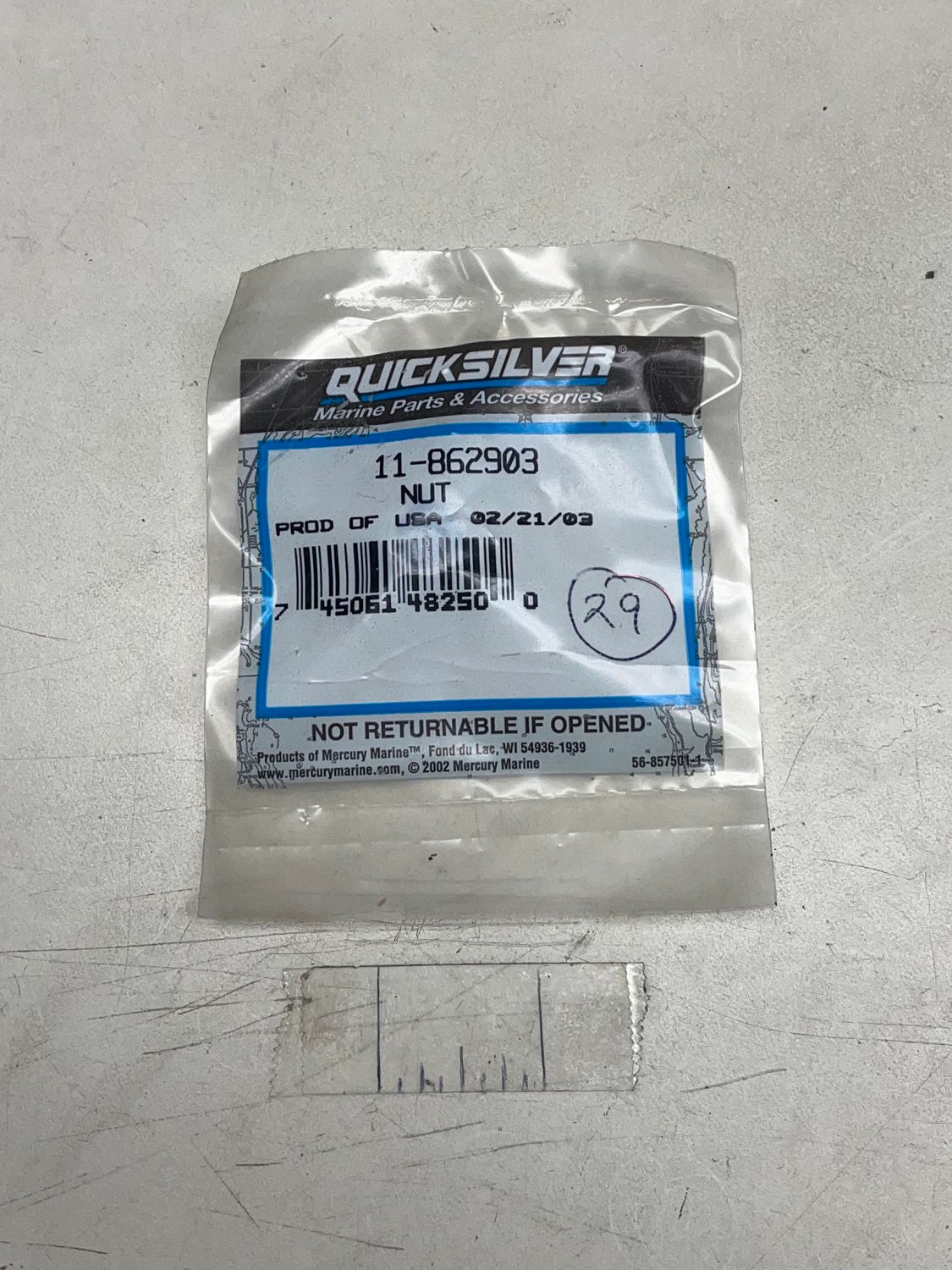 11-862903 Quicksilver/Mercury Nut