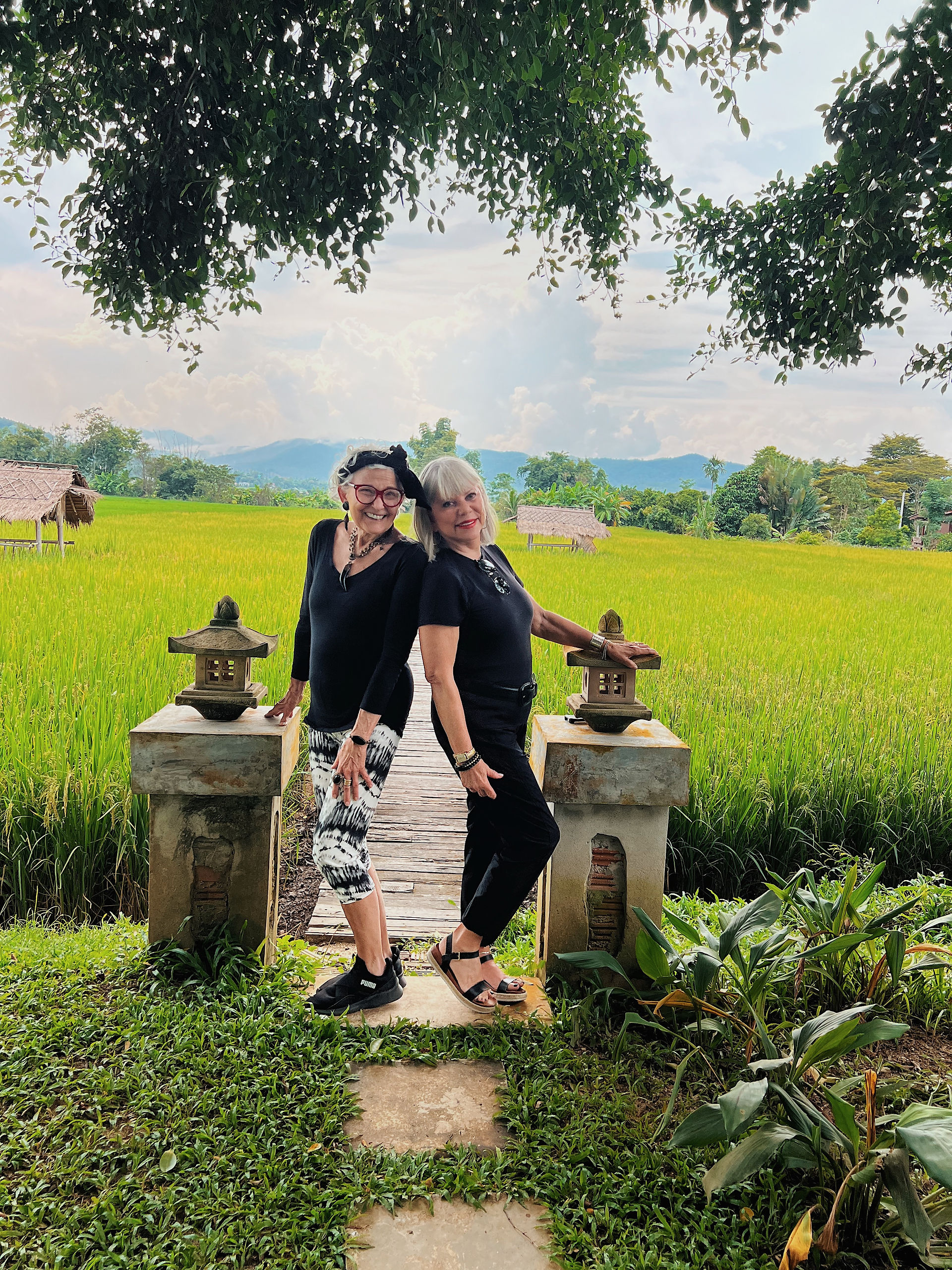 Jan and Brenda after lunch at the Love Spoon Cafe traveling to Rico’s Resort