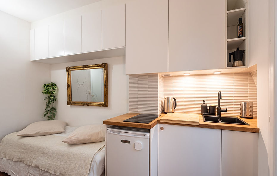 Rénovation et réaménagement Studio à Paris. VPM Architecte DPLG HMONP d'intérieur à Toulou