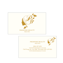 Prospere Beauty Business Card Design Front and Back created by Colleen Noakes of CN Creative