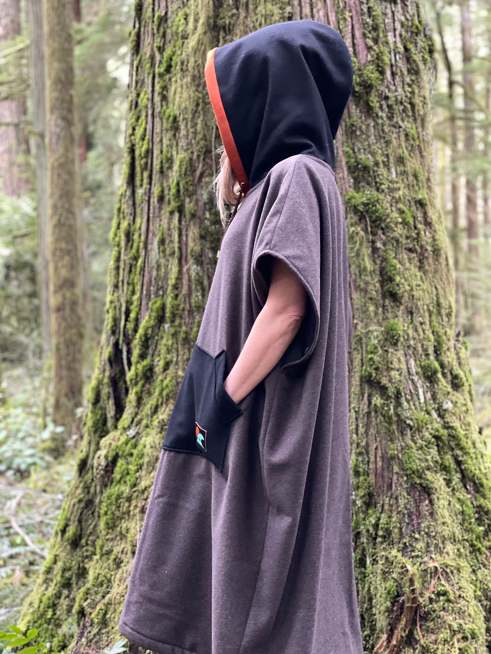 Thumbnail: Expedition melton wool poncho side view