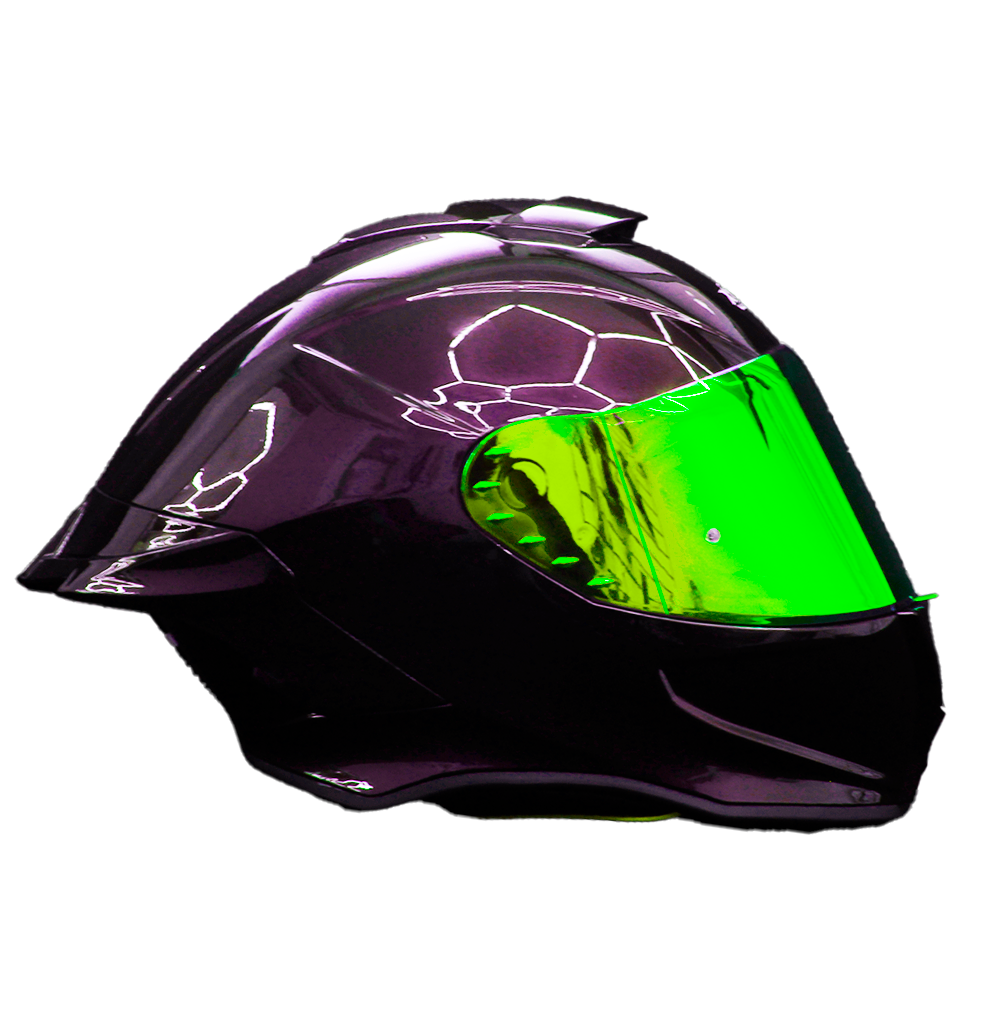 CASCO XTR-820 FOTOCROMÁTICO – ROJO/MORADO – VISOR REVO DORADO
