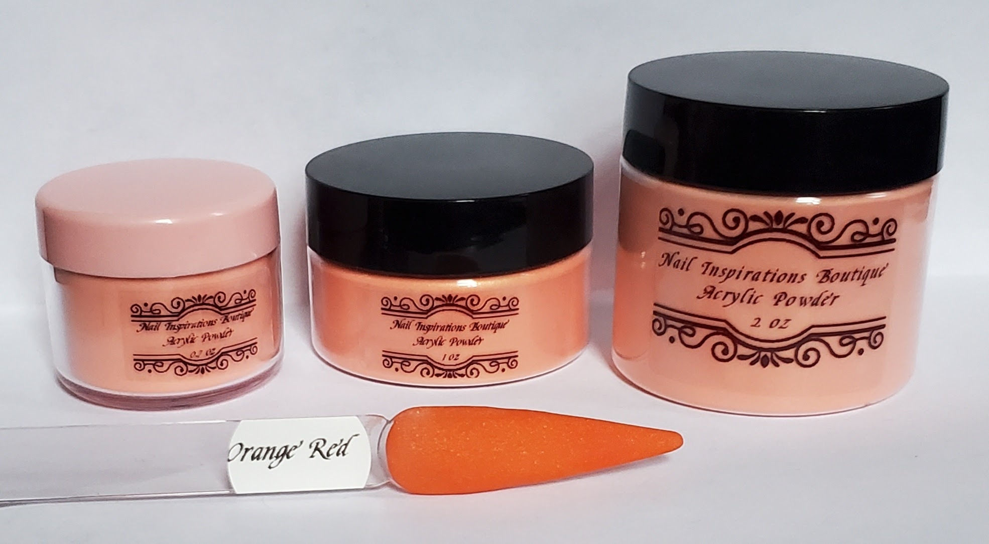 Orange Red Shimmer Acrylic Powder