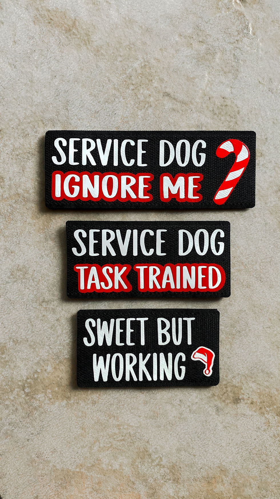 Service Dog Holiday themed Velcro set