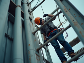 alpinista industrial realizando inspeção