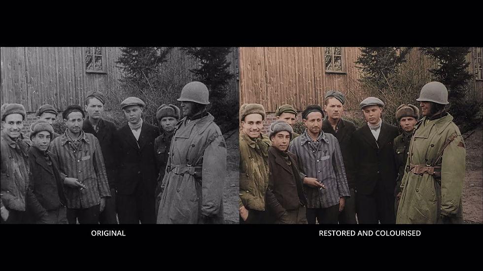Standing together — original and restored historical footage