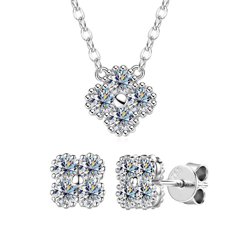 Thumbnail: Celestia Clover Moissanite Jewelry Set