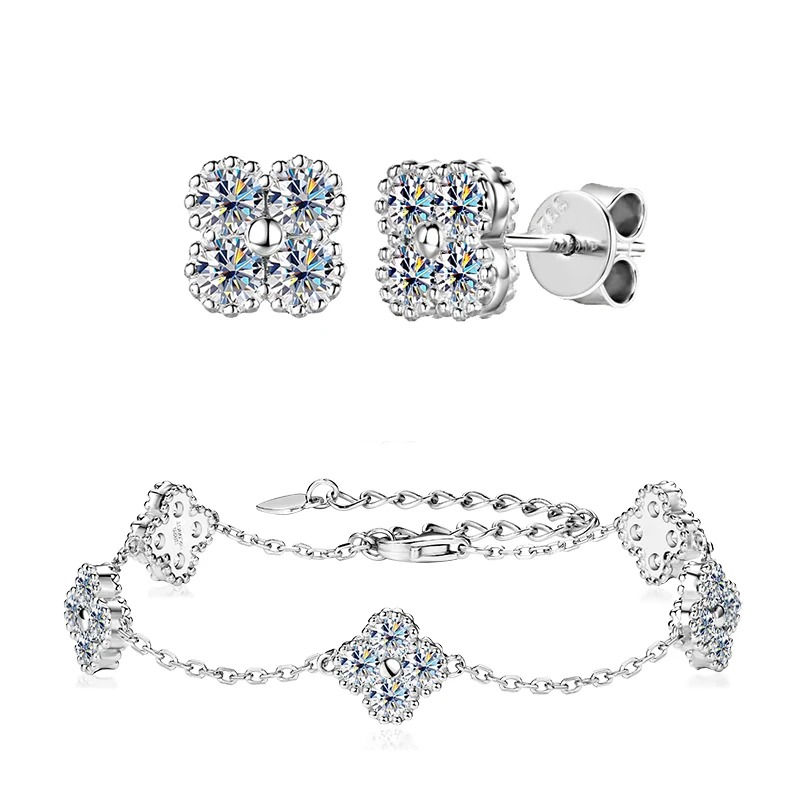 Thumbnail: Celestia Clover Moissanite Jewelry Set