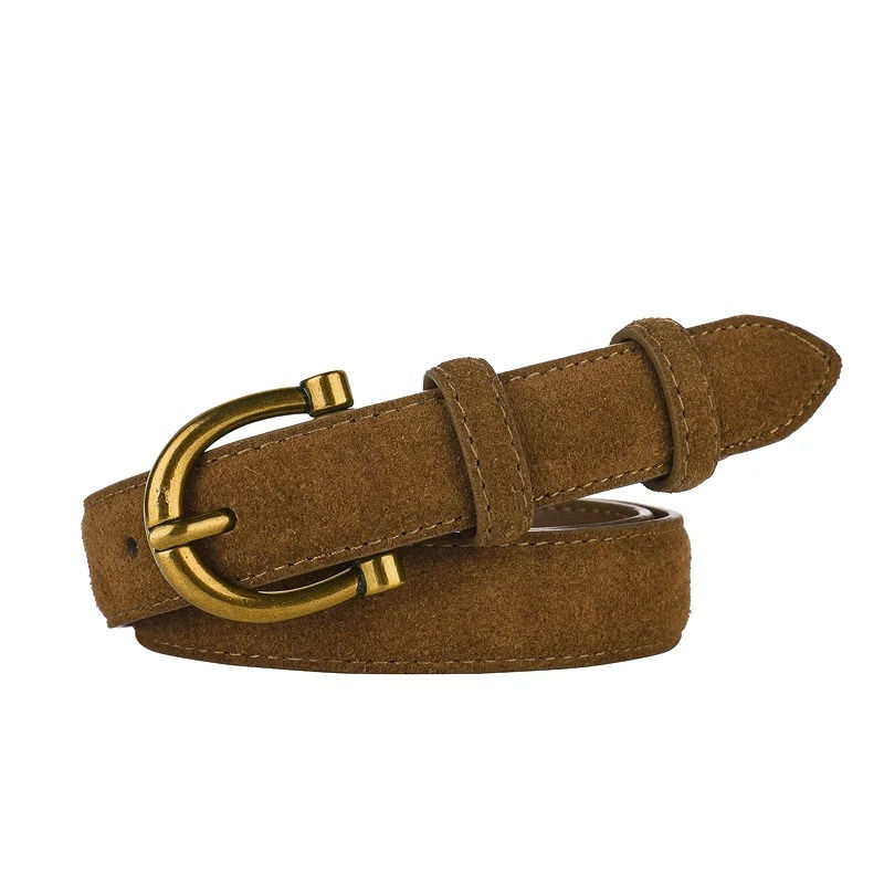 Thumbnail: Women's Black Suede Leather Belt