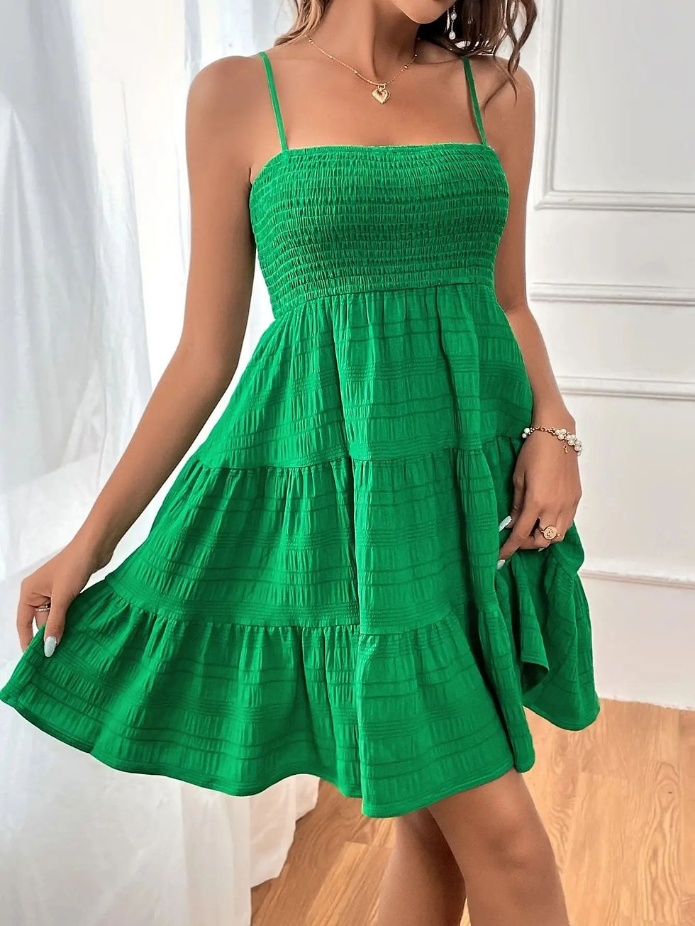 Thumbnail: Smocked Bustier Mini Dress