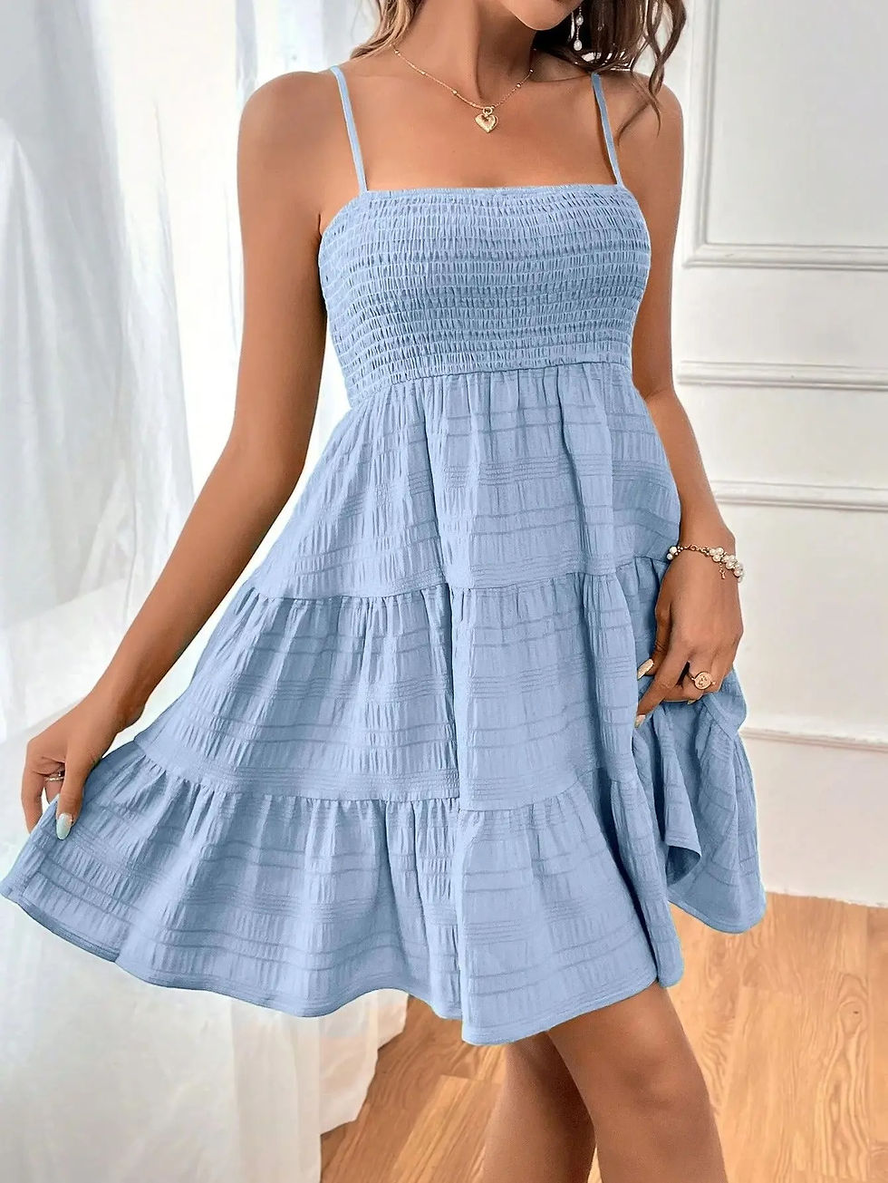 Thumbnail: Smocked Bustier Mini Dress