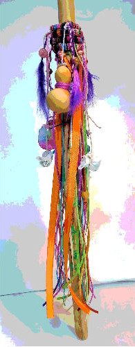 a colorfied prayer stick