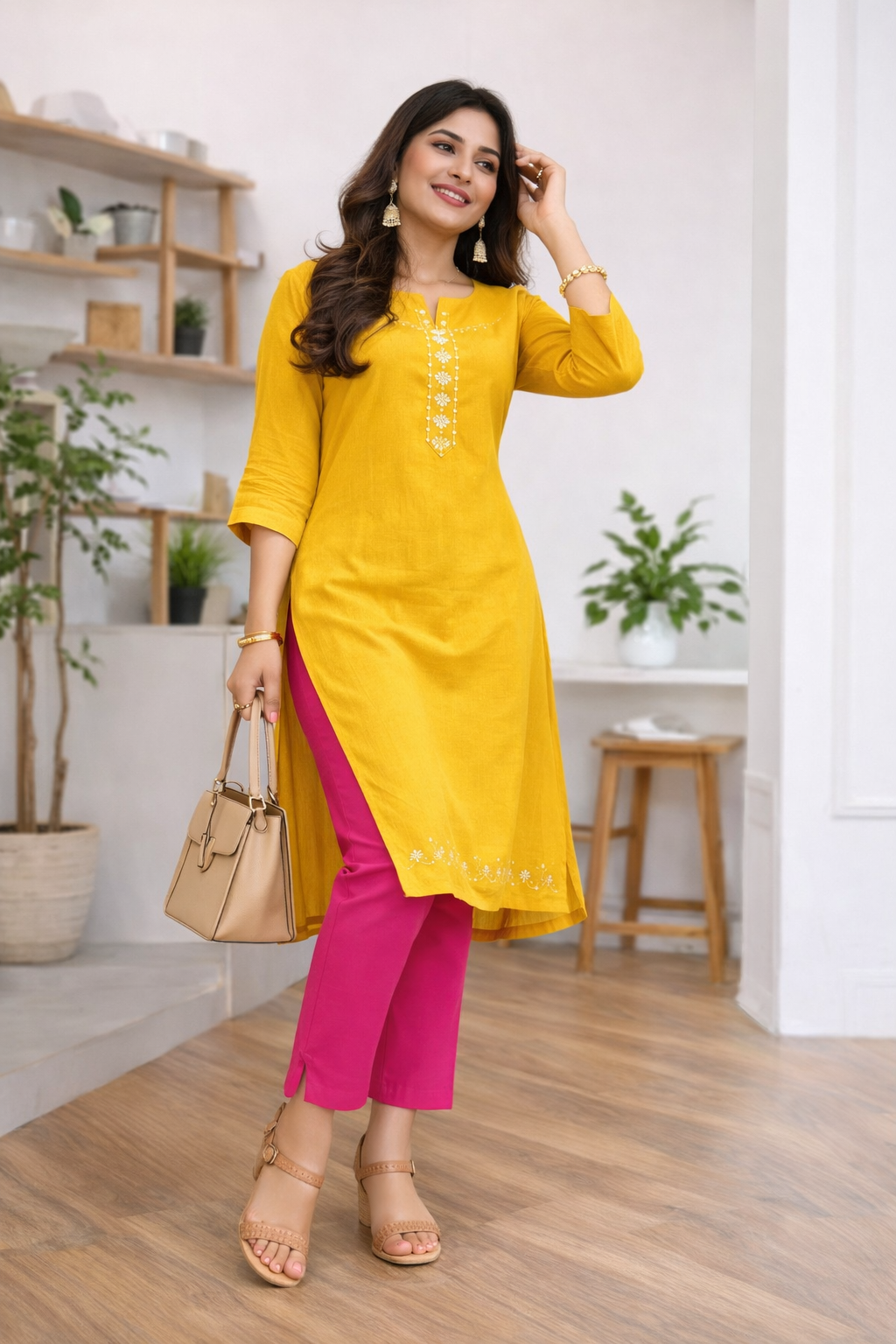 Straight pant - pink colour