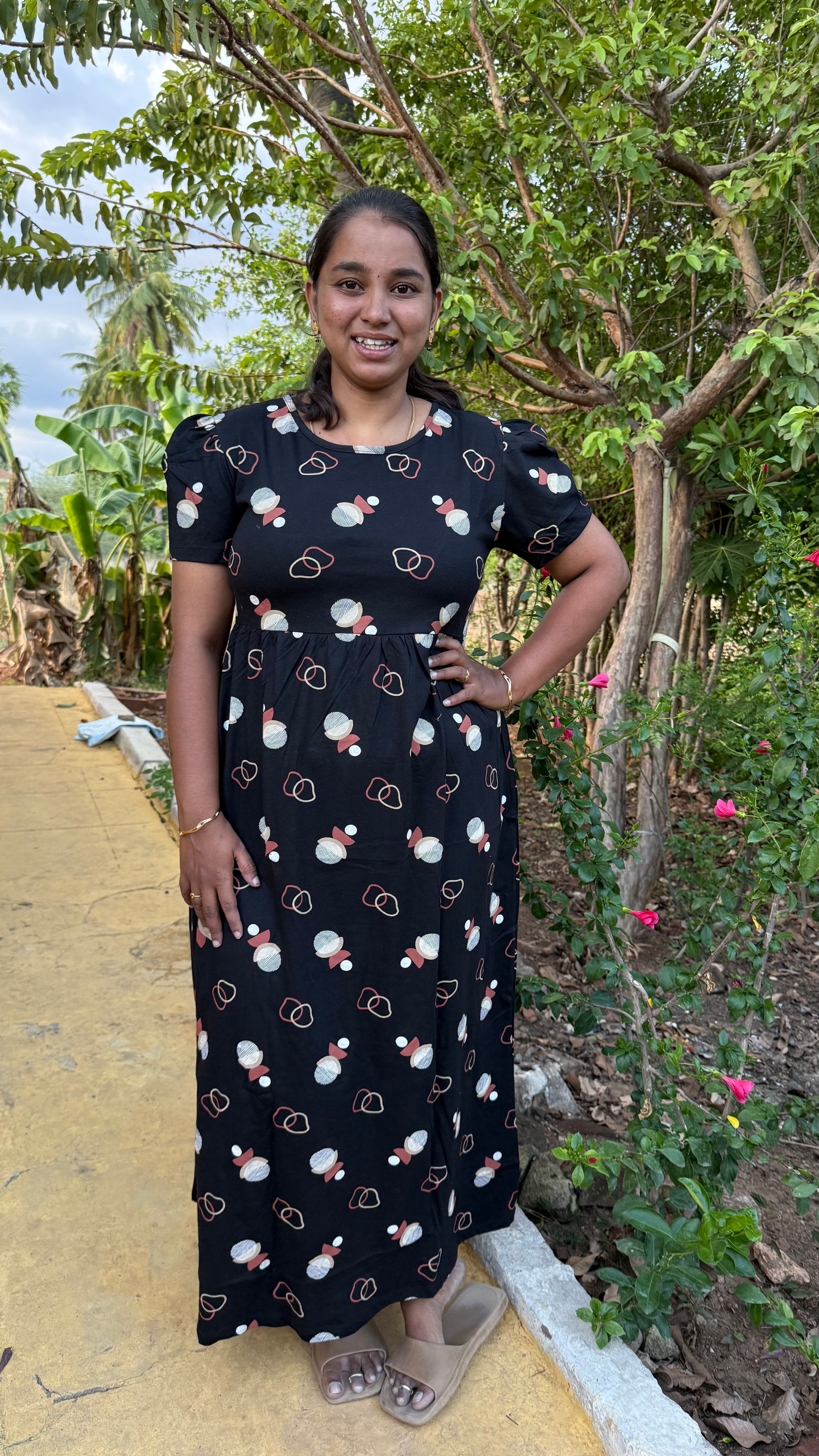 Black ice cup print maxi