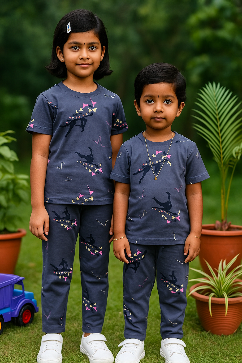 Navygrey111 kids co-ord pant sets
