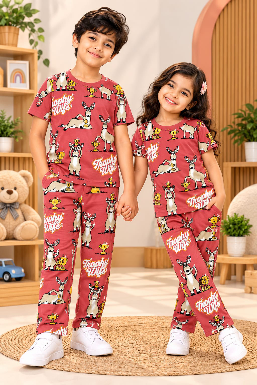 Kids pant set - animal print