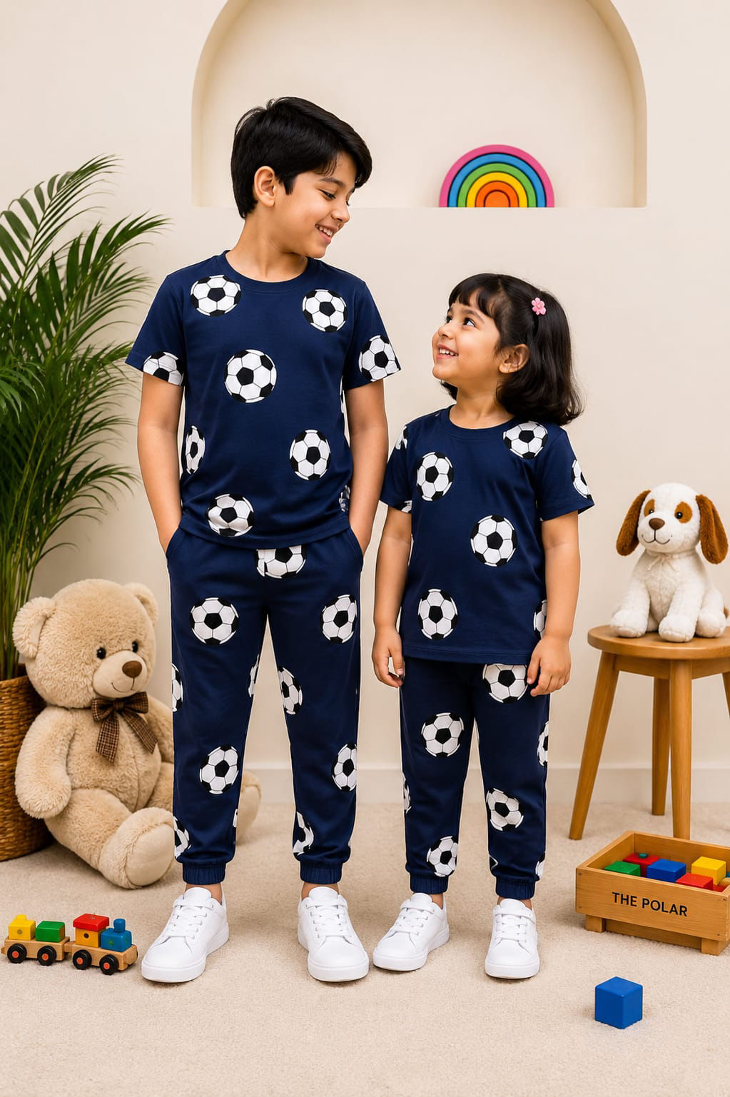 Navy football ⚽️ print - kids co-ord pant set