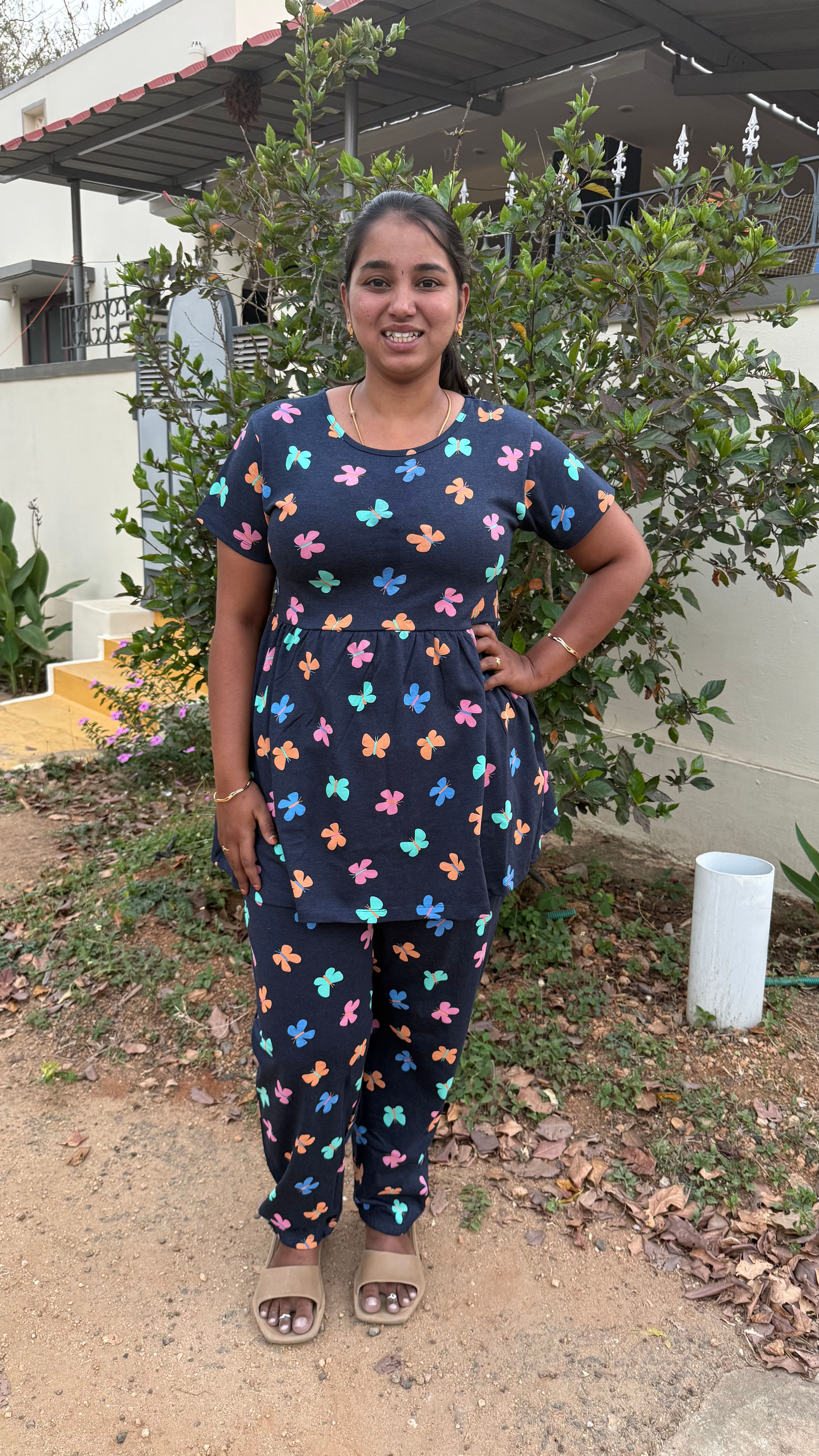 Peplum- navychark butterfly 🦋 print 