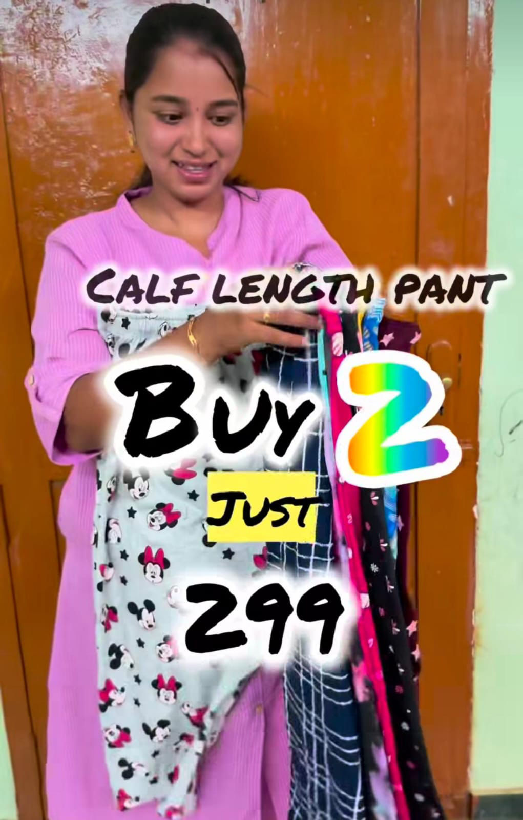 Calf length pant (pack of 2) random colours