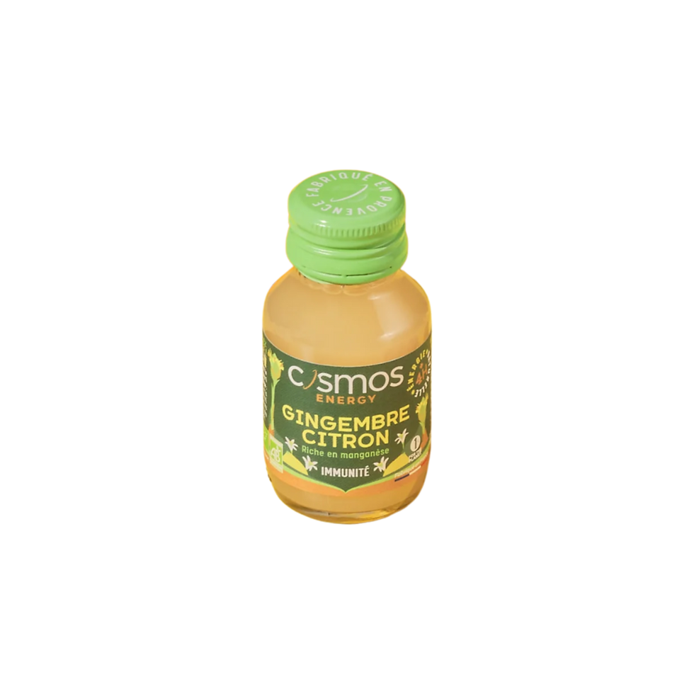 Jet Must – Cosmos Ginger Lemon energy shot, rich in manganese, ideal for boosting immunity during private jet travel