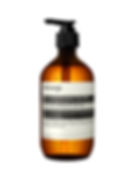 Aesop hand wash in amber bottle, part of Jet Must in-flight luxury amenities