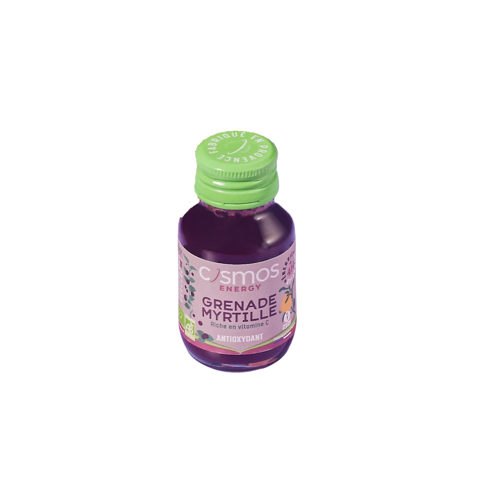 Cosmos Energy Pomegranate Blueberry shot bottle