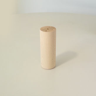Pata cilíndrica de madera de haya para base tapizada. Para barnizar (natural, roble, nogal...) o lacar en color.