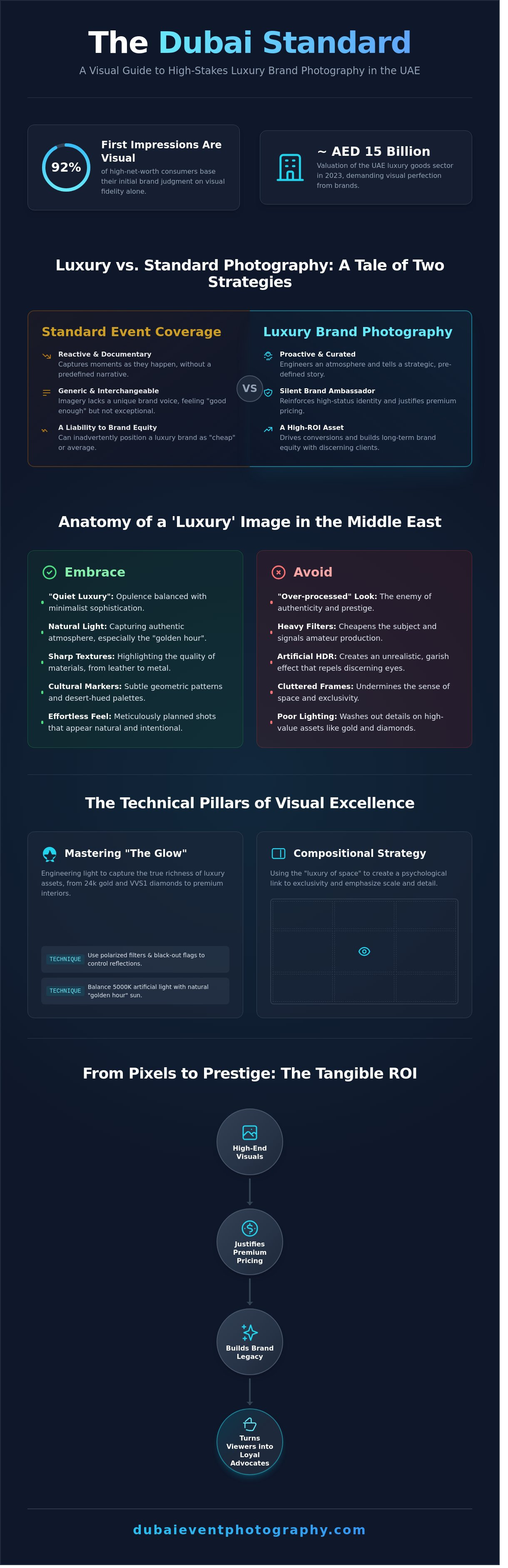 Luxury brand photography uae infographic - visual guide
