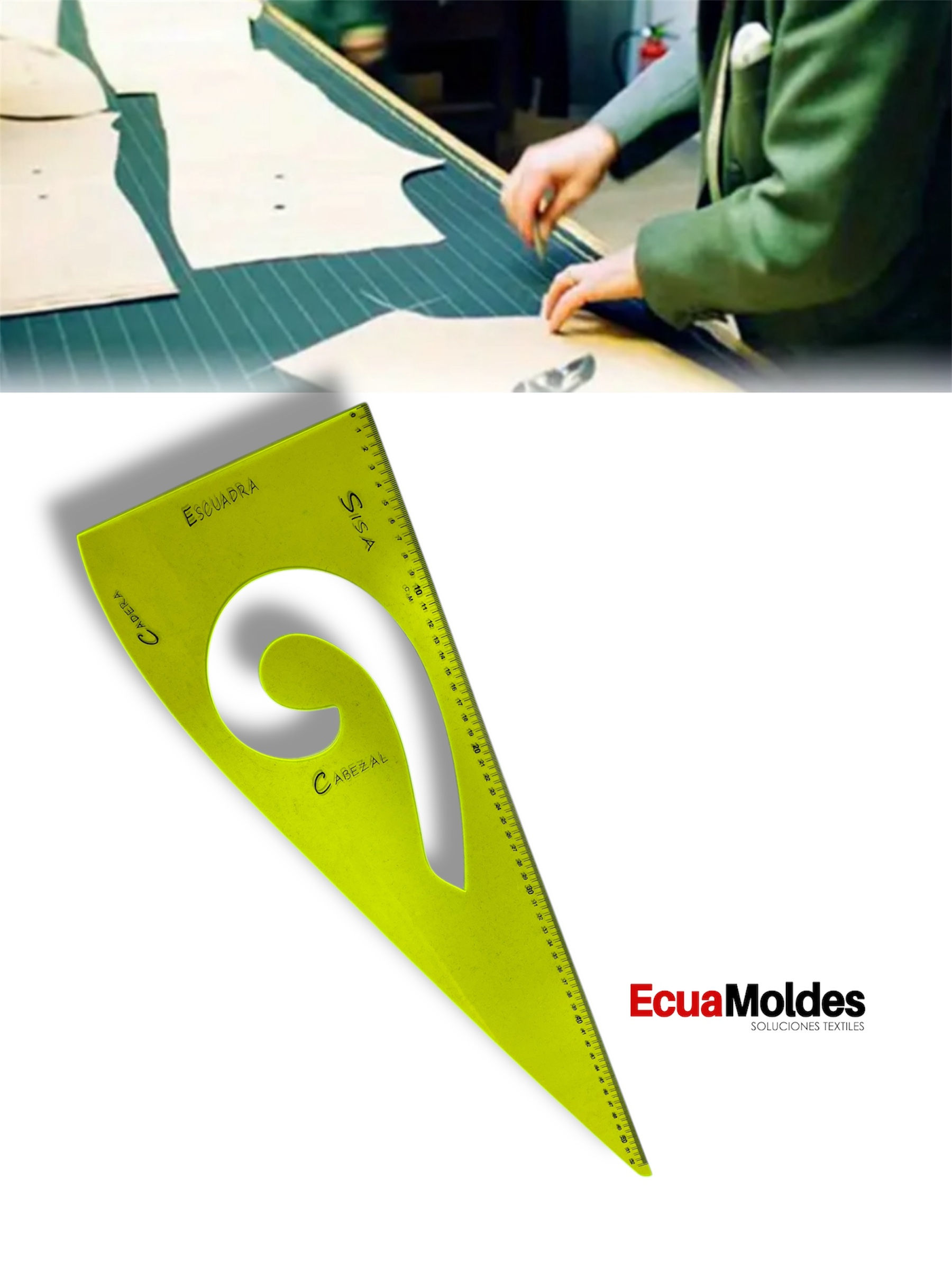 Regla escuadra plástica